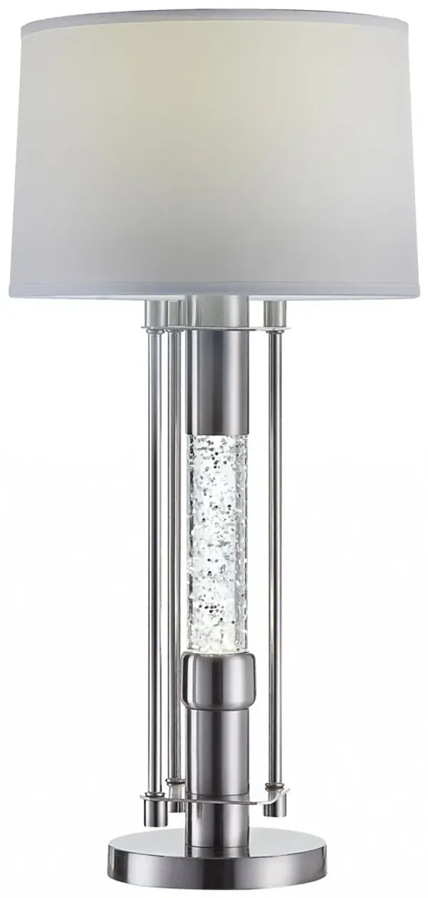 Metal Glass LED Shade Table Lamp - Brushed Nickel