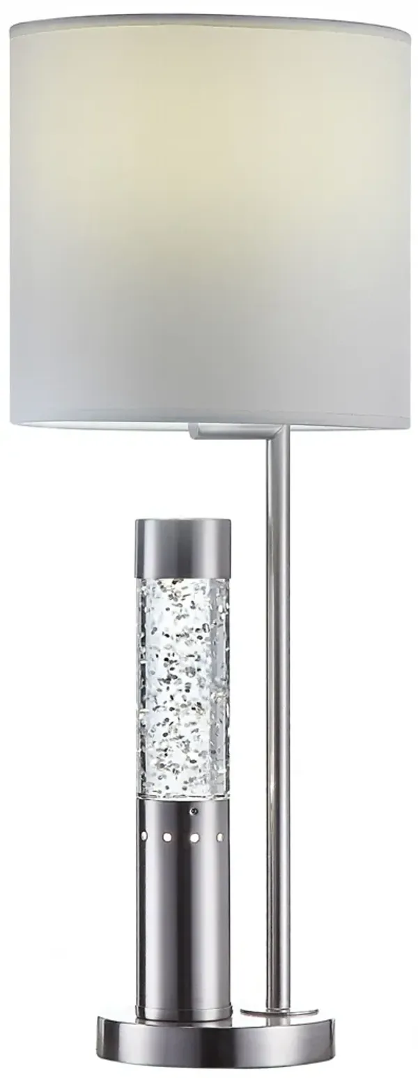 Brushed Sequin Glass LED Table Lamp - Nickel