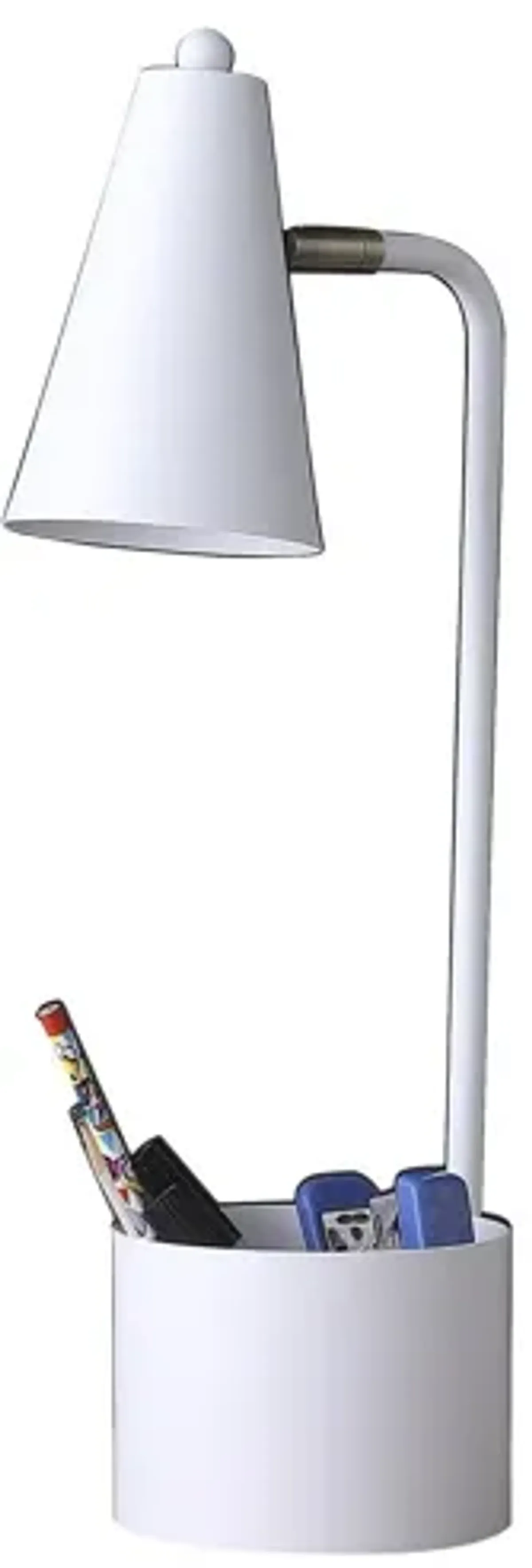 Compact Student Metal Desk Lamp - White