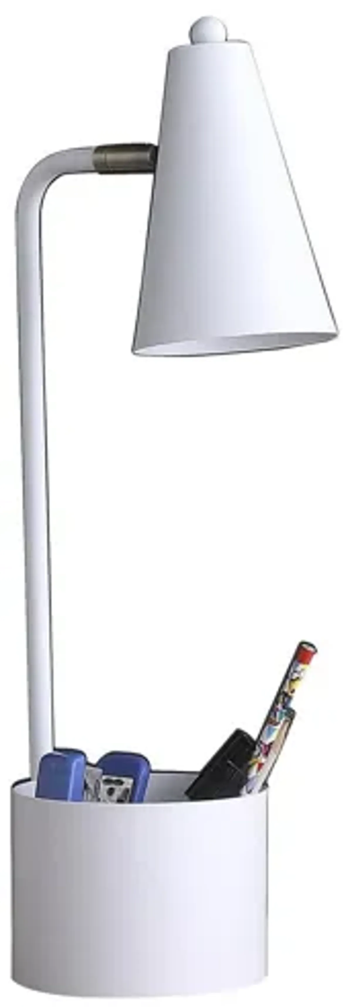 Compact Student Metal Desk Lamp - White