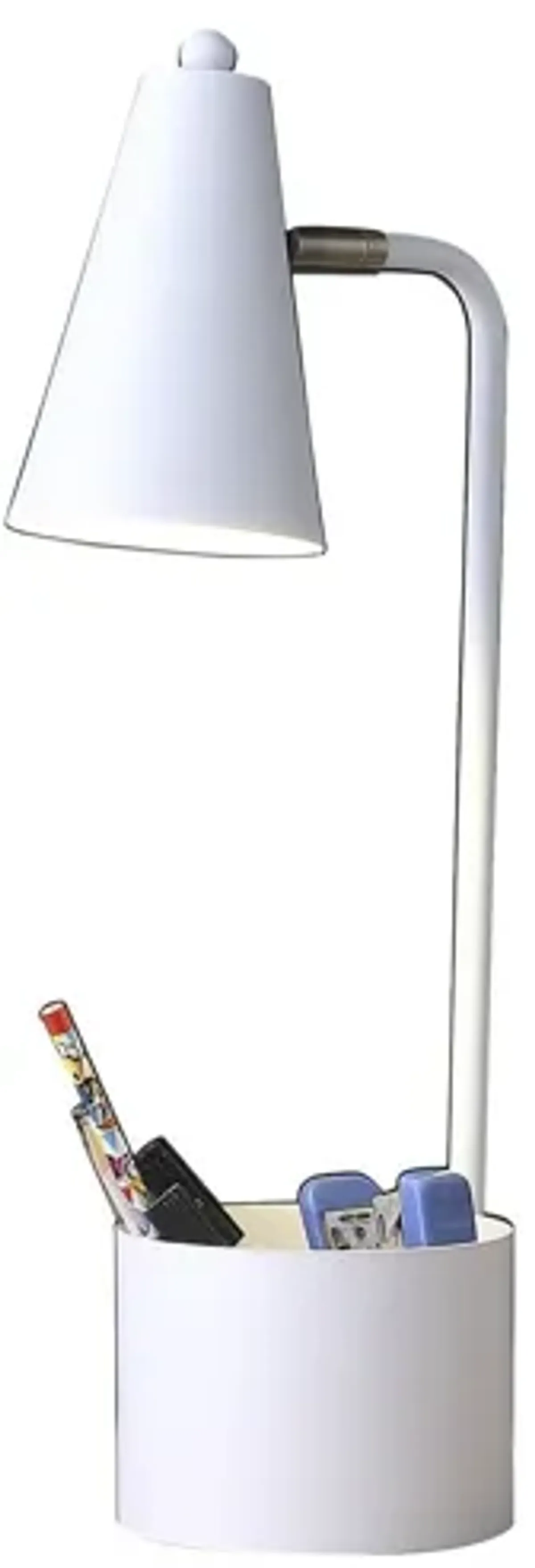 Compact Student Metal Desk Lamp - White