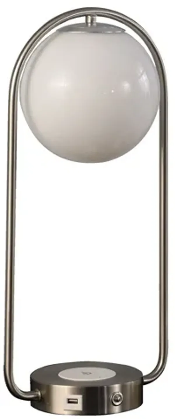 Clip Globe USB Table Lamp - Silver