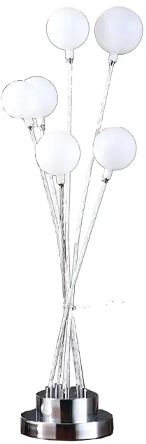 Chrome Six Light Globe Desk or Table Lamp - Silver