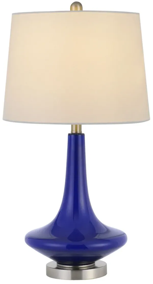 26" Metal Two Light Bedside Table Lamps With White Globe Shade (Set of 2) - Silver