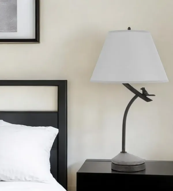 Metal Novelty Table Lamp With Gray Empire Shade - Charcoal