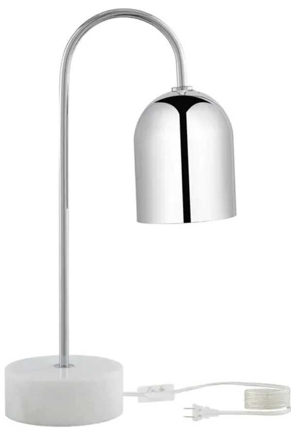 Iron Desk Table Lamp With Silver Metallic Bell Shade - Silver Metallic