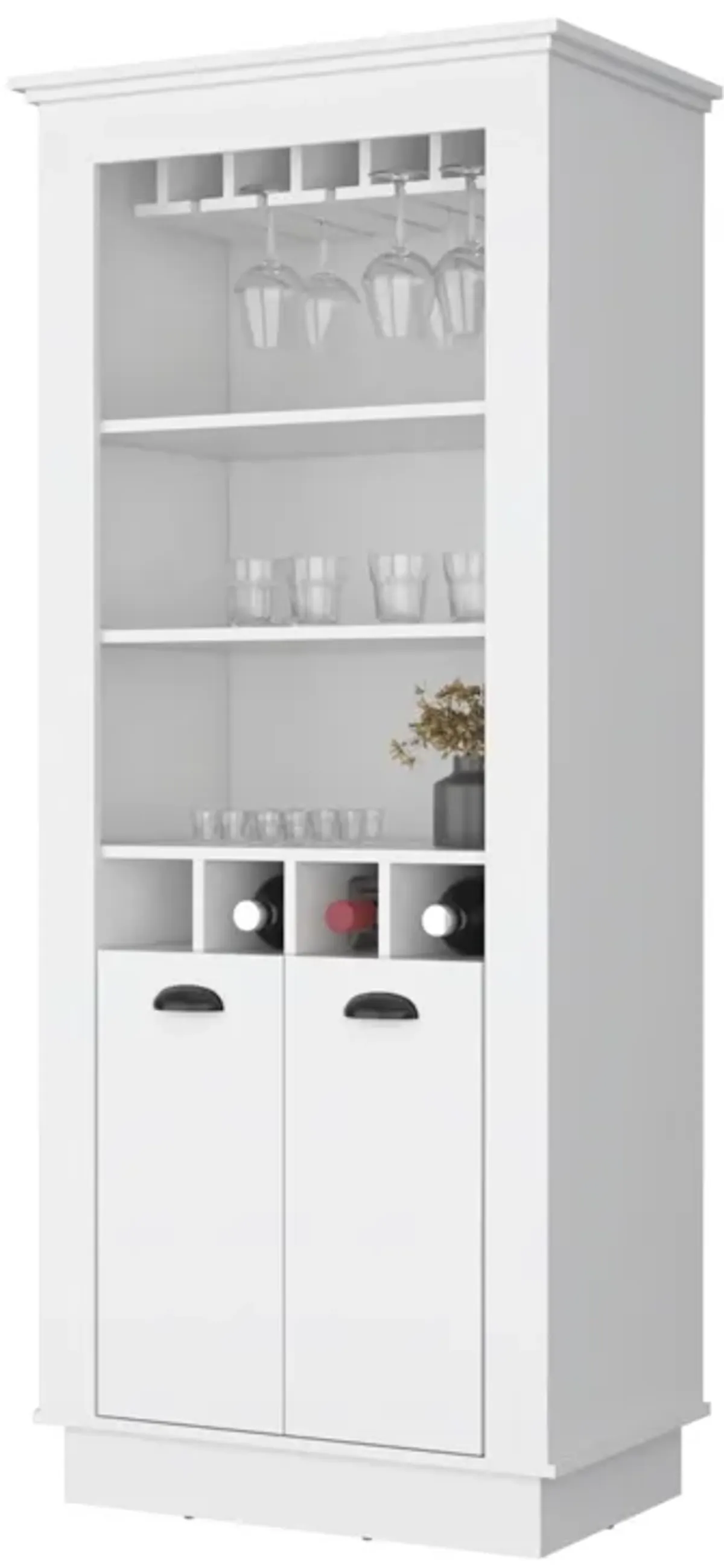 Bar Cabinet With Wine Storage - White