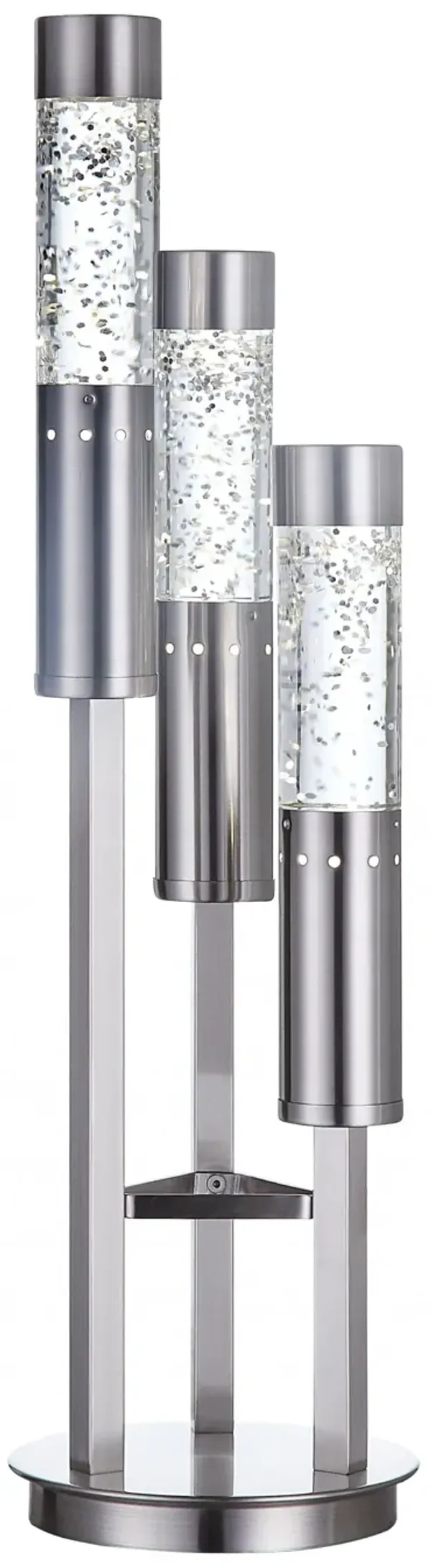 Metal Glass LED Table Lamp - Brushed Nickel