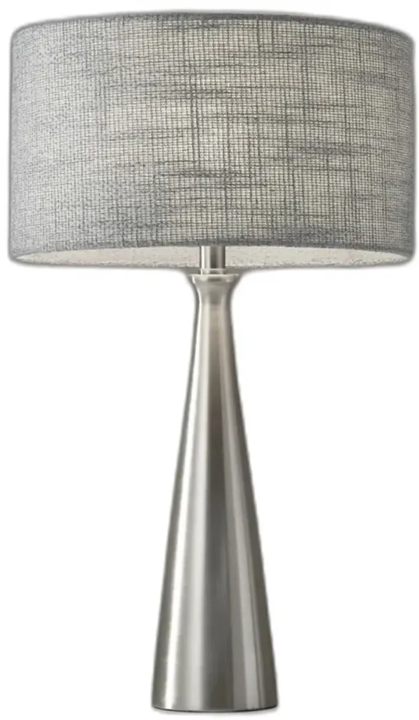 Metal Finish Tapered Basectable Lamp - Brushed Steel
