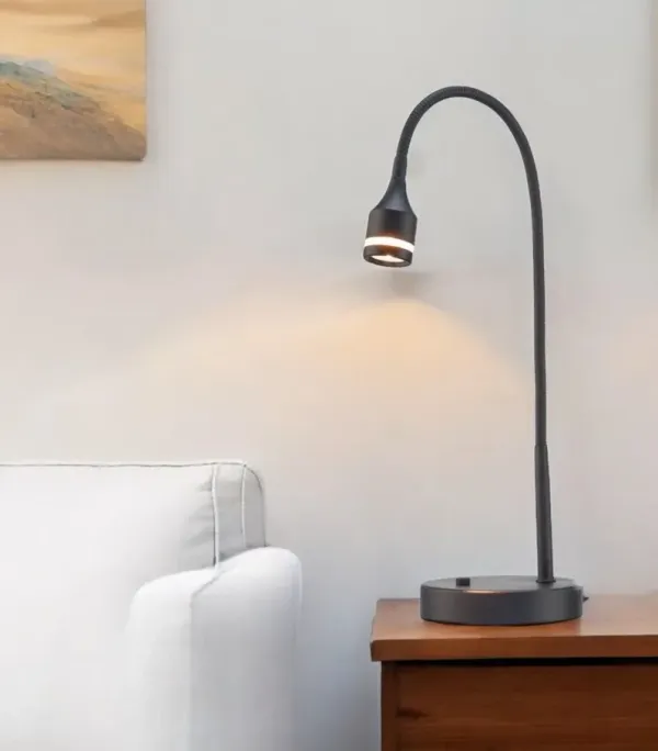 Metal LED Adjustable Desk Lamp - Matte Black