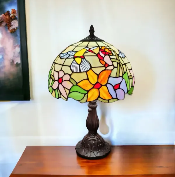 Metal Candlestick Table Lamp With Ivory Dome Shade - Dark Brown