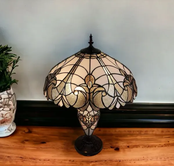 27" Metal Two Light Candlestick Table Lamp With Beige Shade - Dark Brown