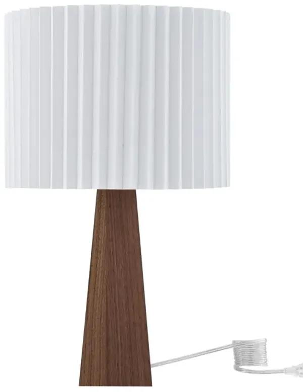 20" Solid Wood USB Table Lamp With Ivory Drum Shade - Ivory