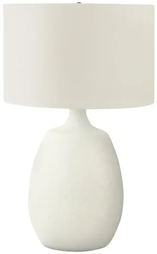Gourd Table Lamp With Drum Shade - Cream