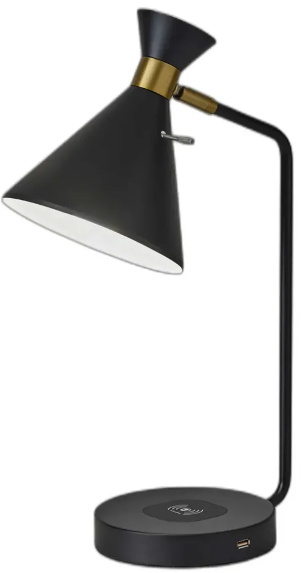 Asymmetrical Diabolo Metal Desk Lamp - Black