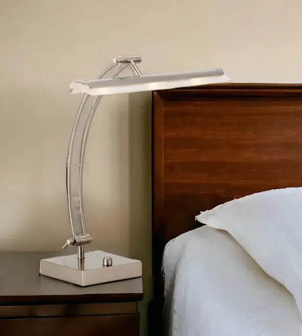 Metal Bankers Lamp - Silver