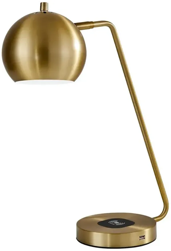 Metal Desk Table Lamp With Gold Shade - Gold