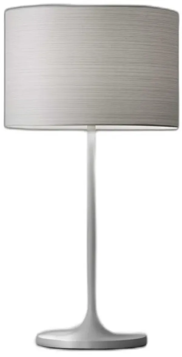 Metal Table Lamp - White On White
