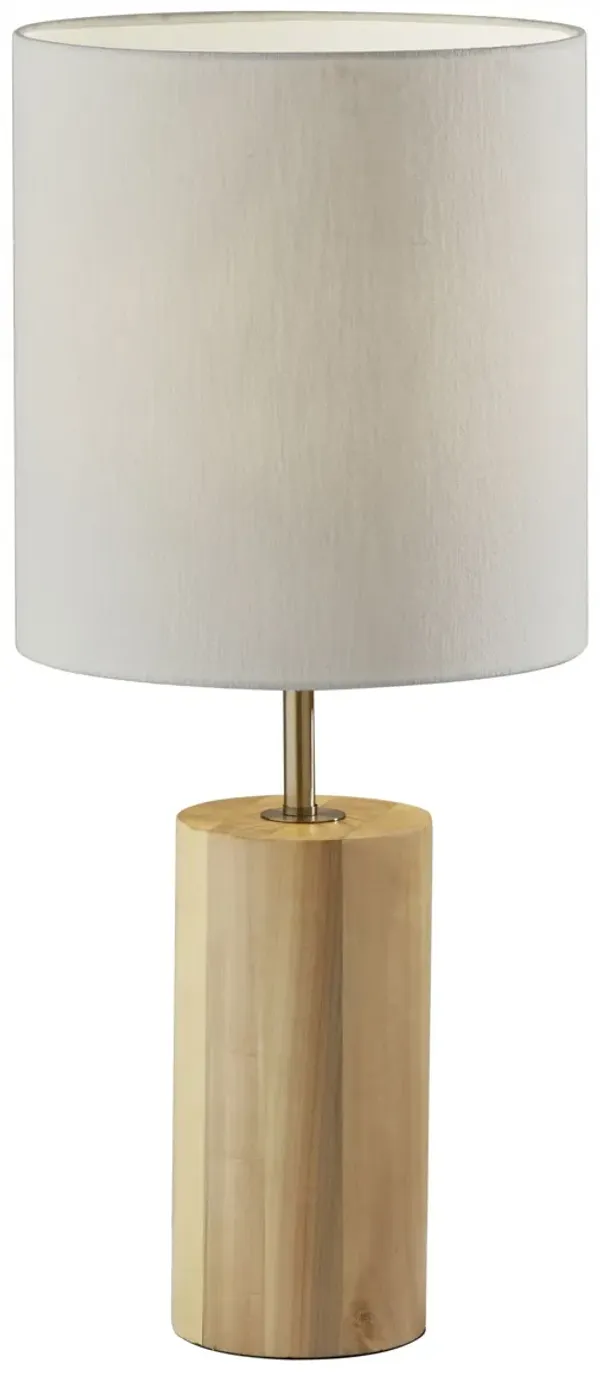 Wood Circular Block Table Lamp - Natural