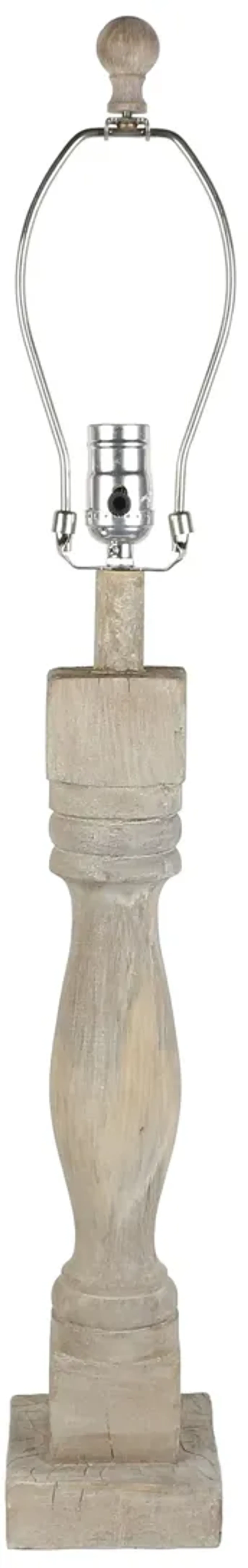 Solid Wood Standard Table Lamp - Off-White