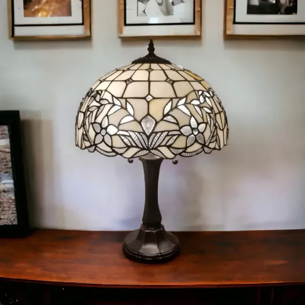 12" x 21" x 23" Metal Two Light Candlestick Table Lamp With White Shade - Dark Brown