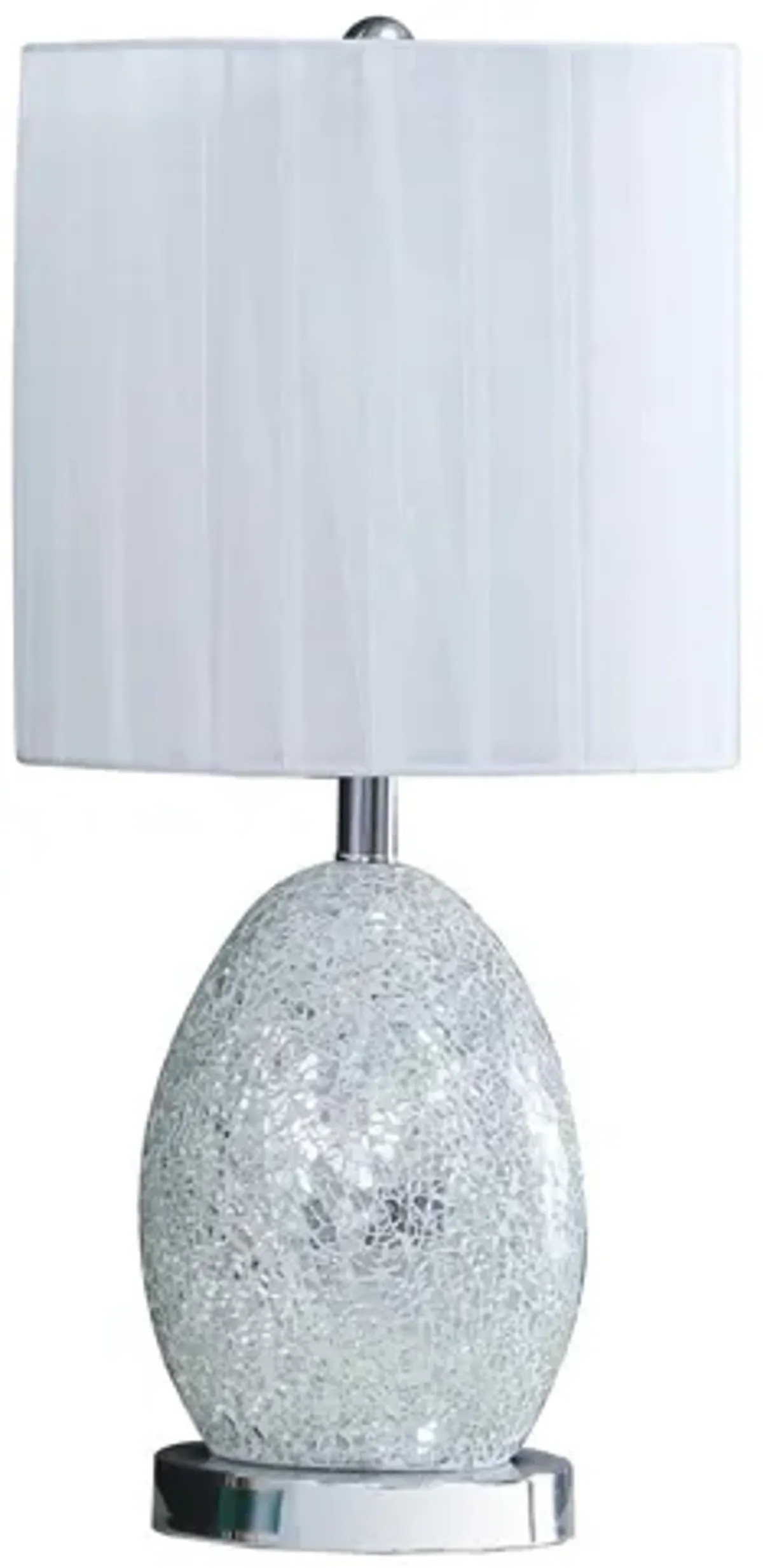 Luster Mirrored Glass Table Lamp With Night Light - White