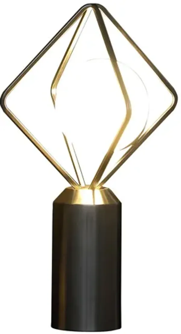 Geometric Pedestal Contemporary Table or Desk Lamp - Silver