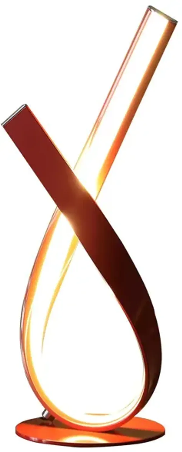 Modern Abstract Ribbons Table Lamp - Red