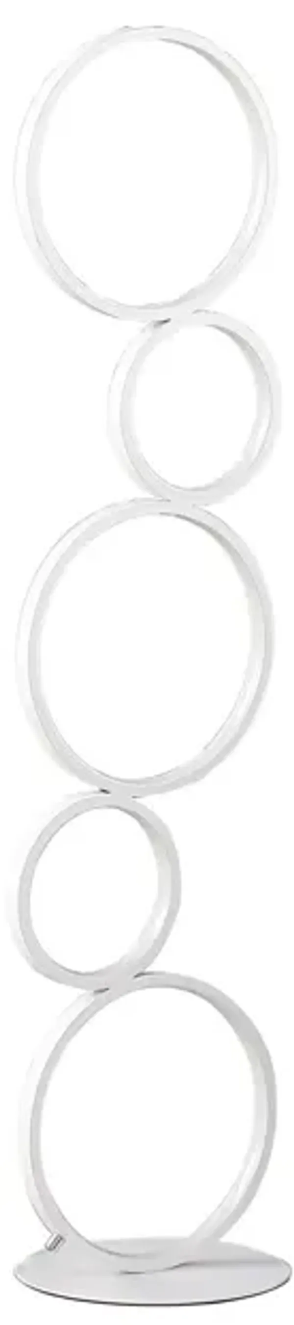 Metal Five Circle Geometric Sculpture LED Table Lamp - White