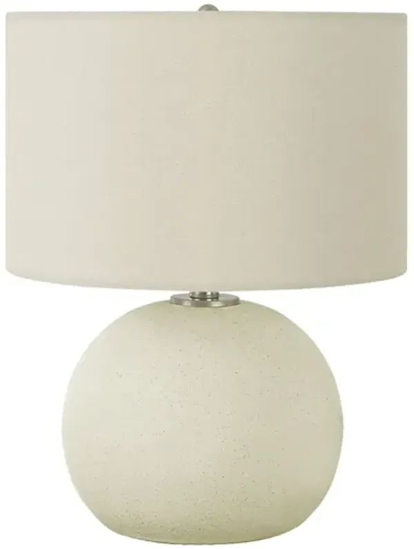 18" Ceramic Round Table Lamp With Drum Shade - Cream