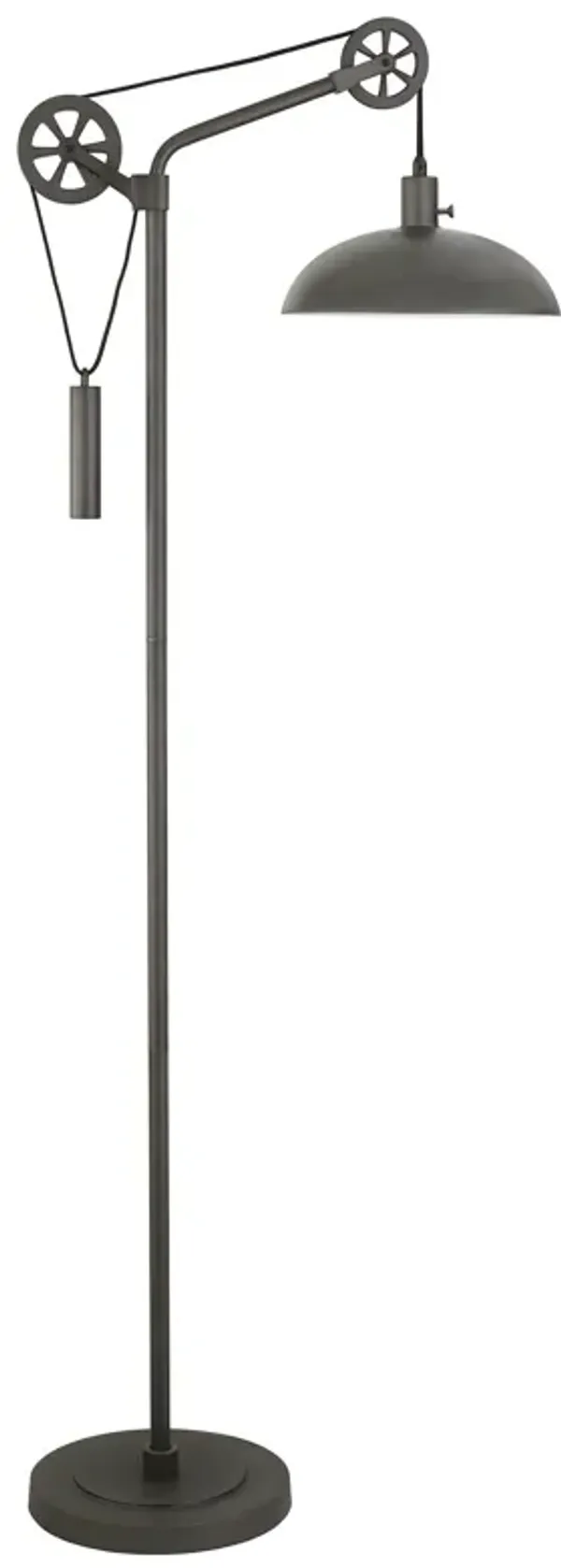 Steel Reading Floor Lamp With Dome Shade - Silver