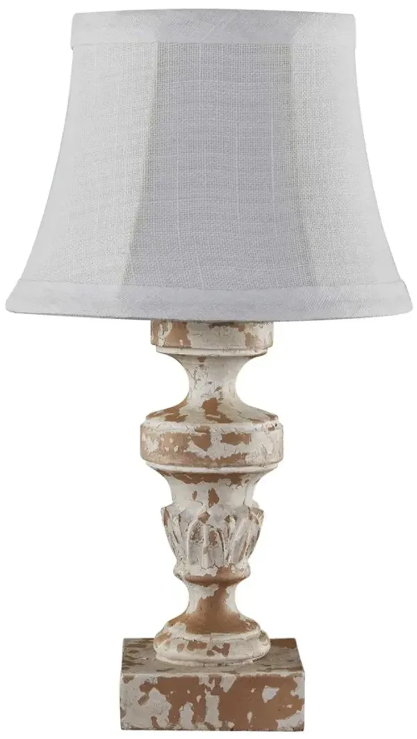 Table Lamp With White Bell Shade - White
