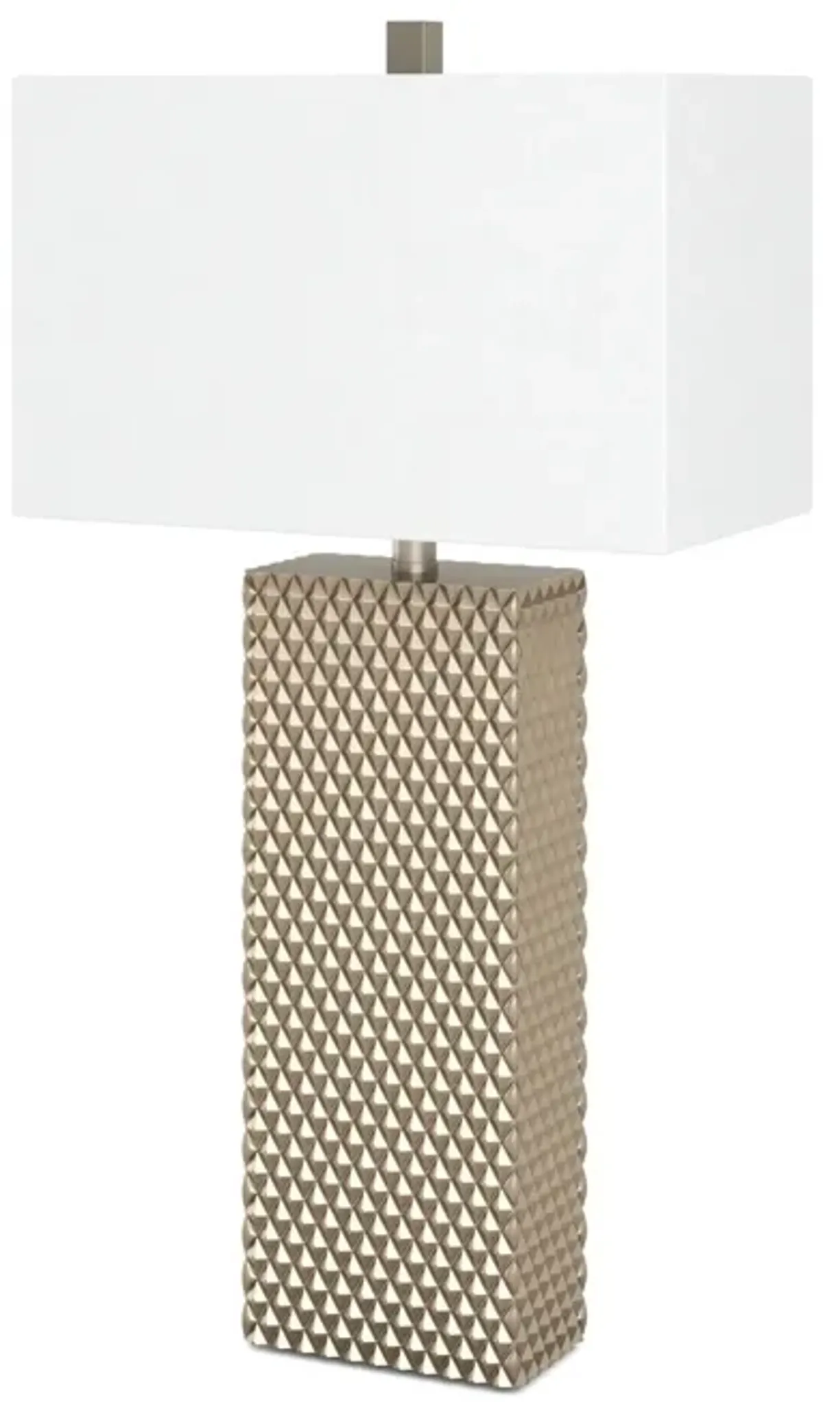 Waffle Table Lamps With White Shade (Set of 2) - Gold