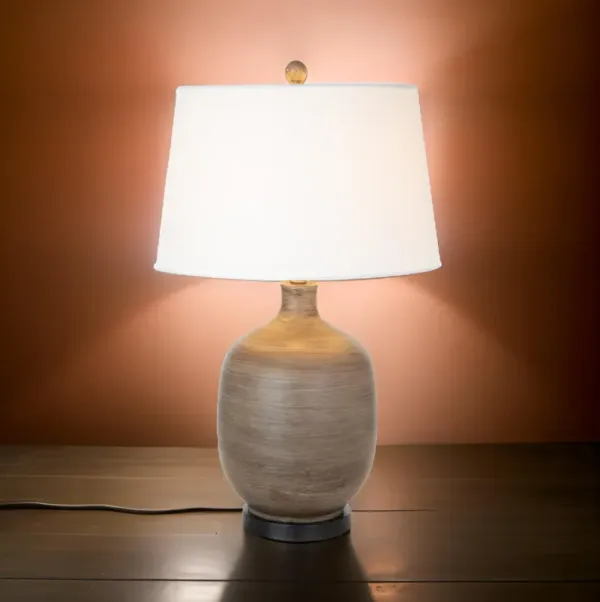 Table Lamp With White Empire Shade (Set of 2) - Black