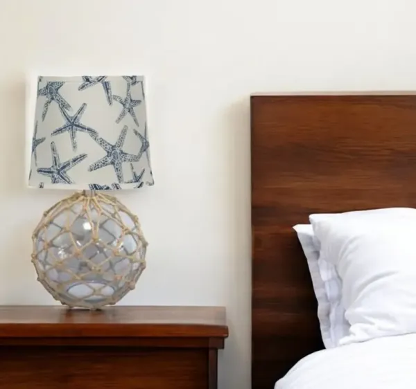 20" Standard Table Lamp With Navy Blue Shade - CLEAR