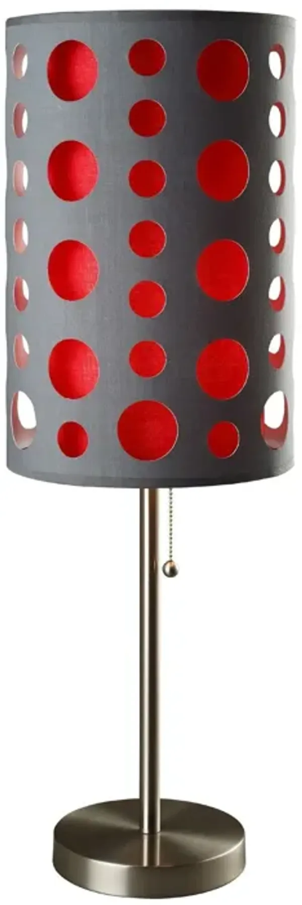 Mod Dot Novelty Table Lamp - Gray And Red