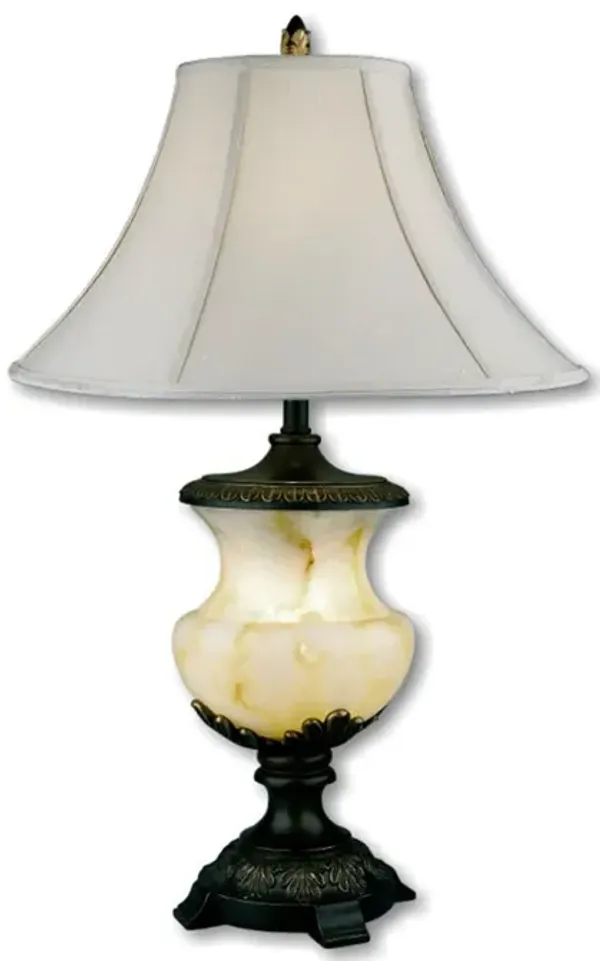 Metal And Alabaster Table Lamp - Black