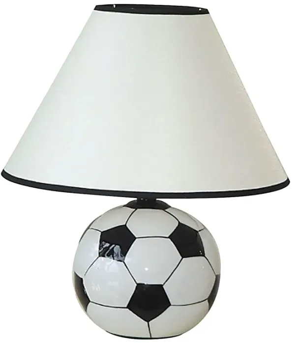 Ceramic Bedside Table Lamp With White Shade - Black