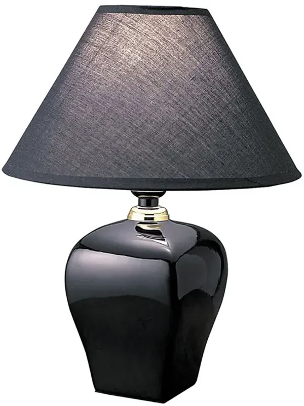 Ceramic Bedside Table Lamp With Black Shade - Black