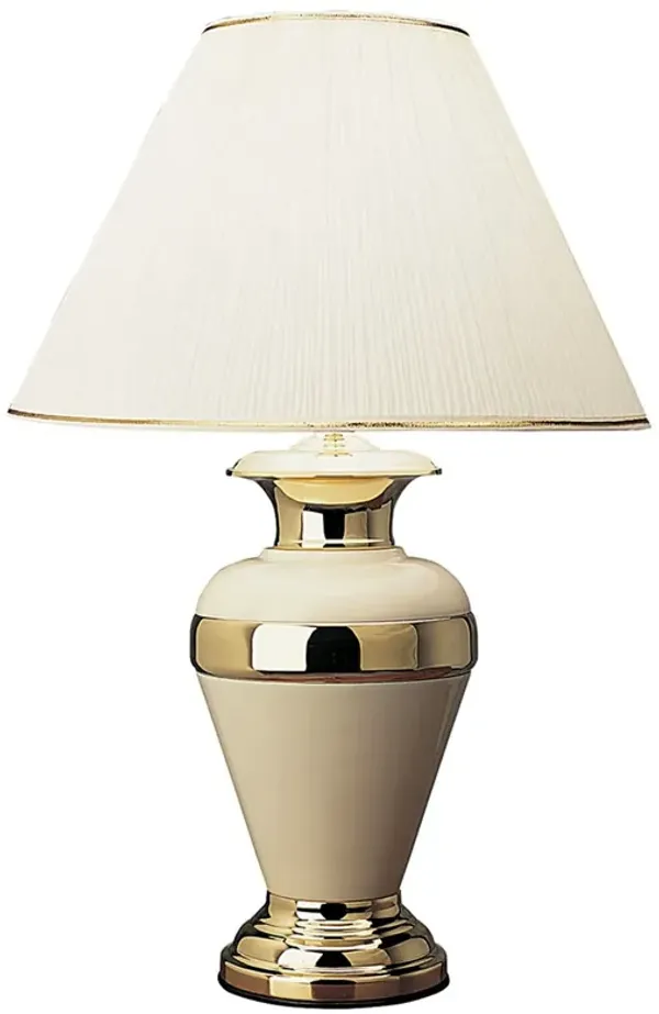 Ceramic And Metal Urn Table Lamp - Gold