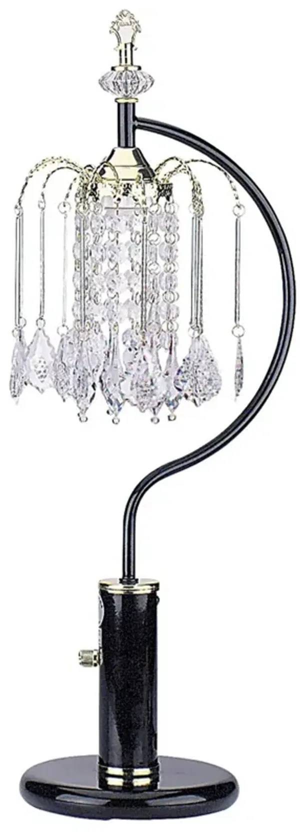 Metal Faux Crystal Chandelier Table Lamp - Black And Gold