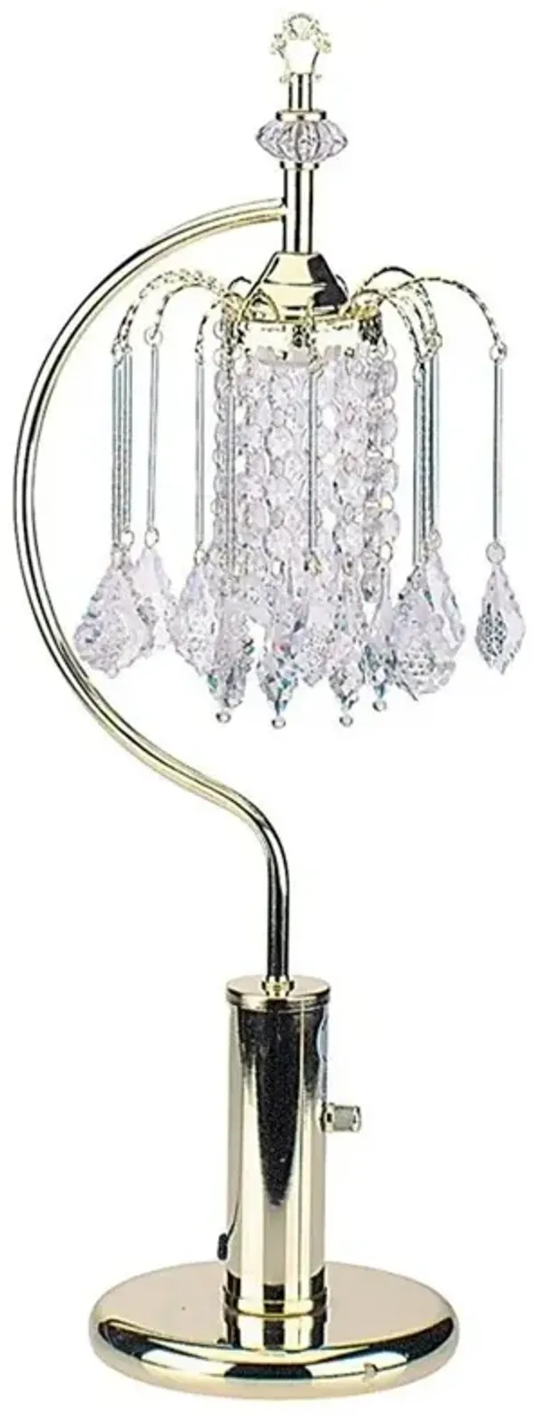 Metal Chandelier Faux Crystal Table Lamp - Gold