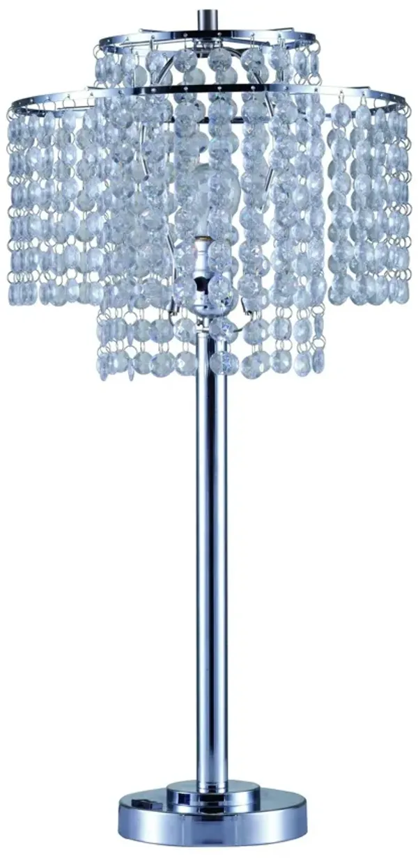 Glam Two Tier Chandelier USB Table Lamp - Silver