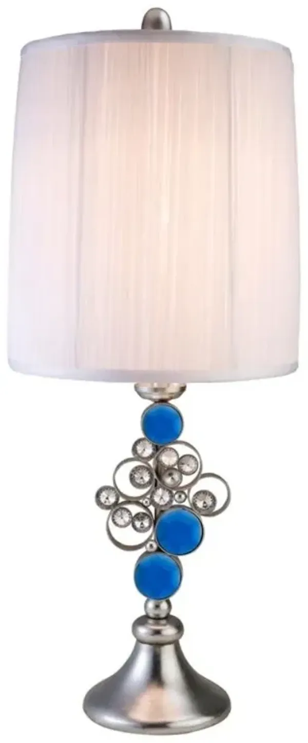 Bedside With White Shade - Silver