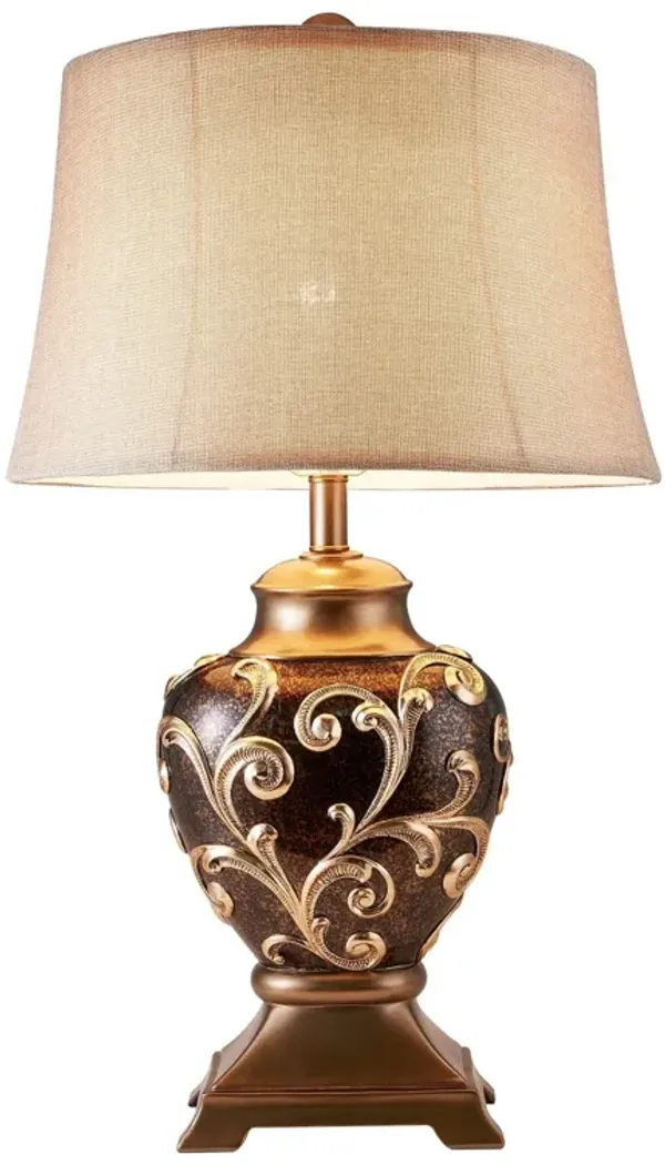Ancient Baroque Styled Table Lamp - Gold