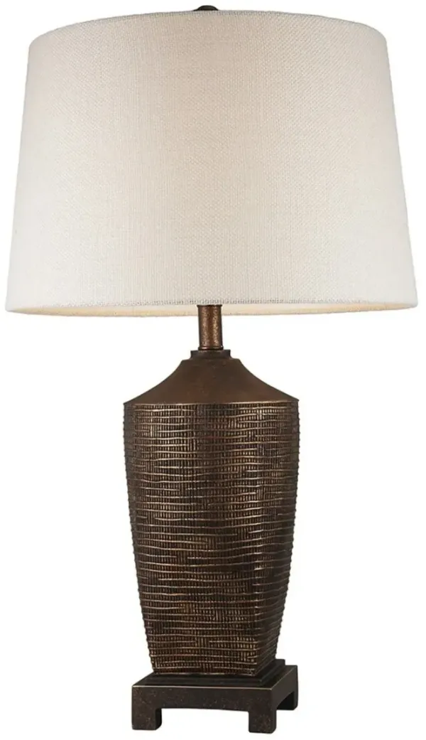 Fantastic Rustic Ribbed Table Lamp - Bronze