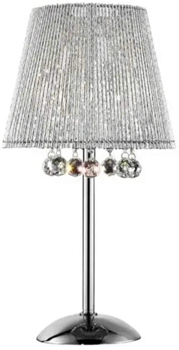 Dreamy Table Lamp With Crystal Accents - Silver