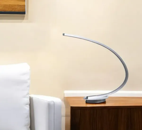 Metal Desk LED Table Lamp - Silver