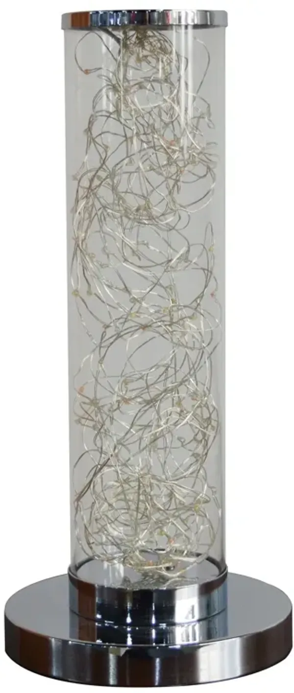 Metal Column LED Rope Table Lamp With Clear - Silver