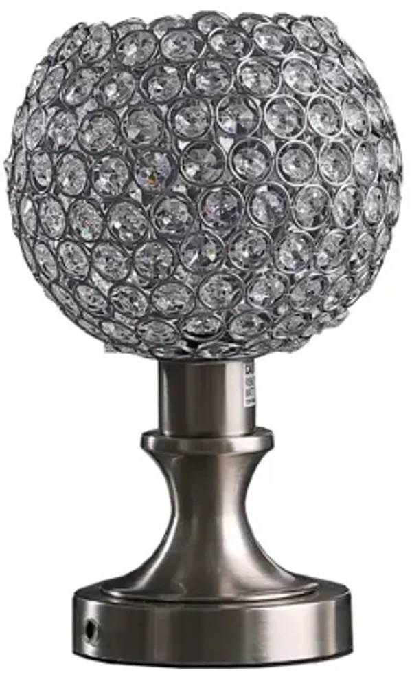 Globe LED Table Lamp With Clear Globe Shade - Silver